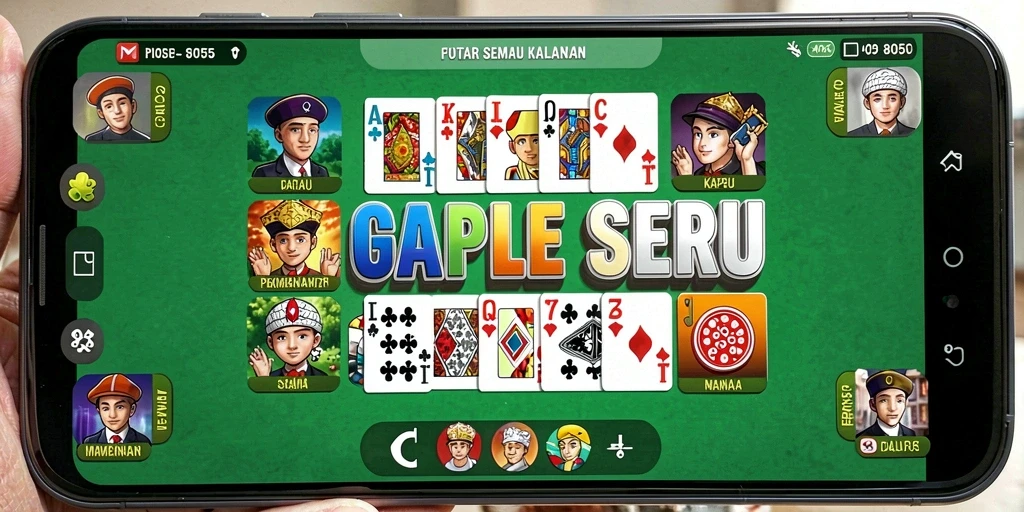 Screenshot utama 8055 menampilkan gameplay Gaple yang seru.