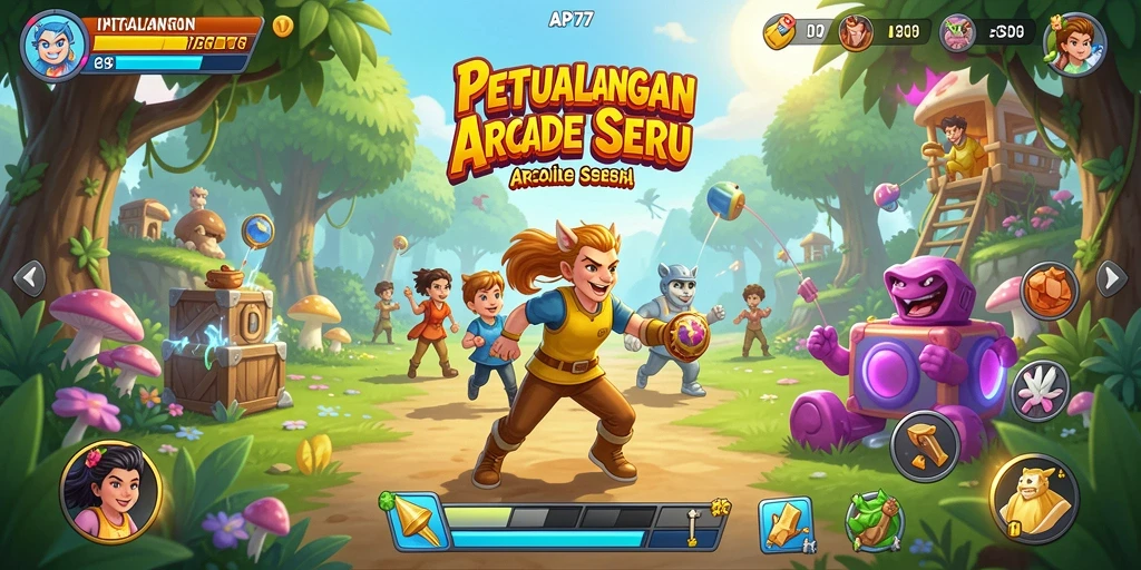 Tampilan gameplay seru dan penuh warna dari API77.