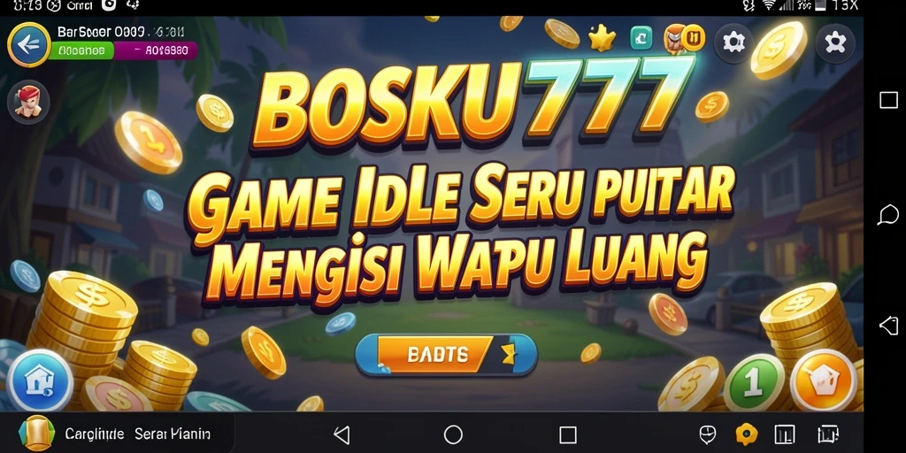 Screenshot gameplay BOSKU777 menampilkan momen seru dalam manajemen Idle.