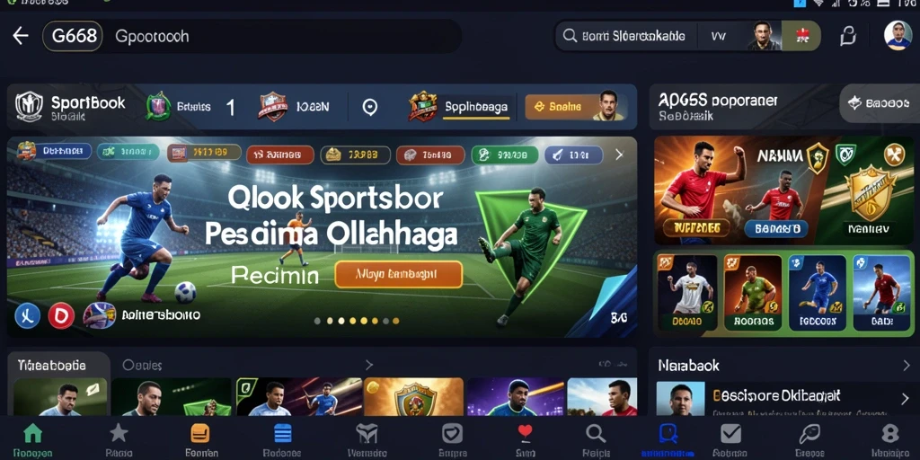Tampilan screenshot G668 menunjukkan antarmuka pengguna yang intuitif untuk sportsbook.