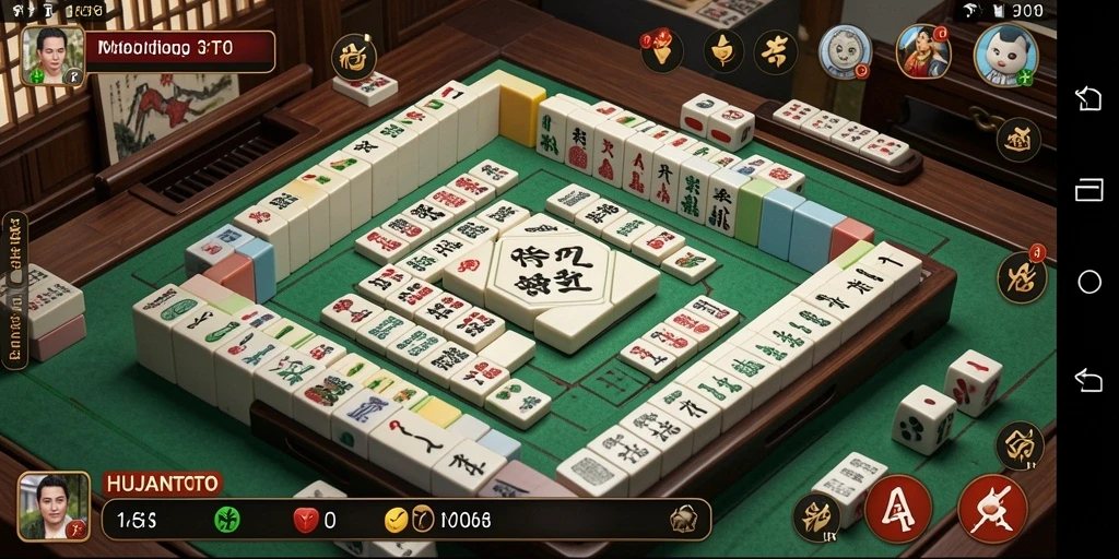 Screenshot utama HUJANTOTO menampilkan gameplay seru Mahjong.