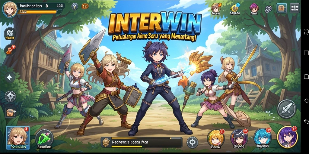 Tangkapan layar INTERWIN menampilkan aksi seru dalam dunia Anime.