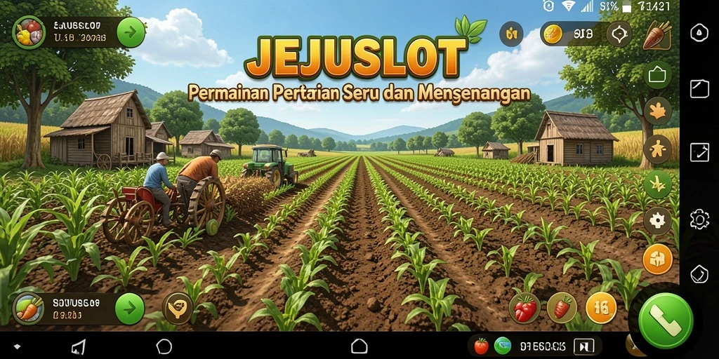 Tampilan seru dari gameplay pertanian dalam JEJUSLOT.