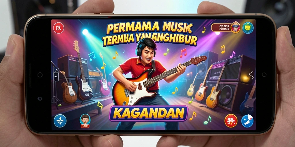 Tampilan gameplay KAGANDAN menampilkan keseruan bermain musik.
