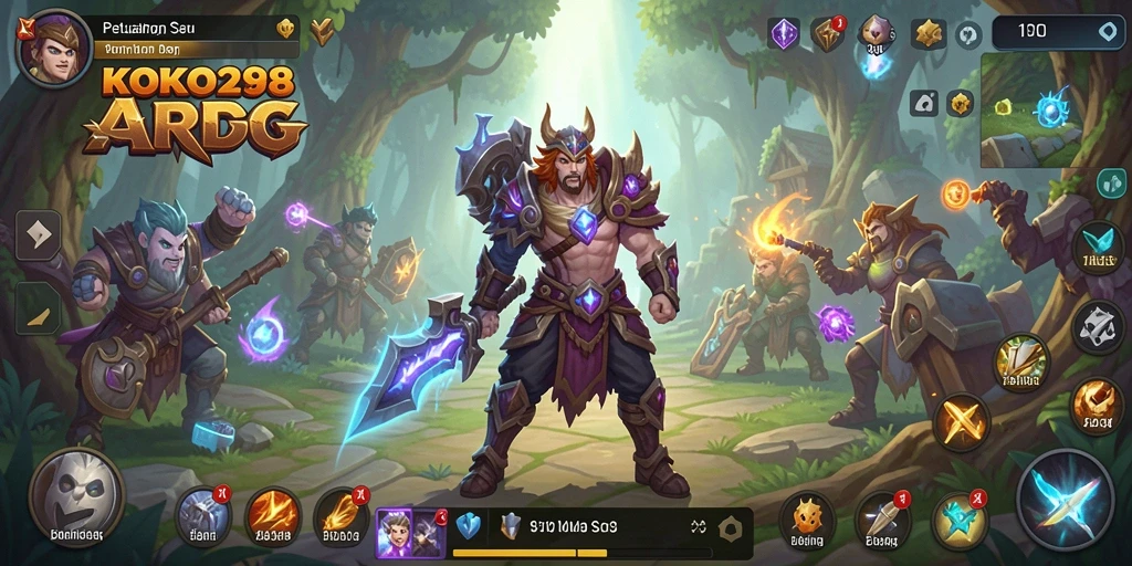 Tampilan seru gameplay KOKO288 dengan pertarungan ARPG yang menarik.