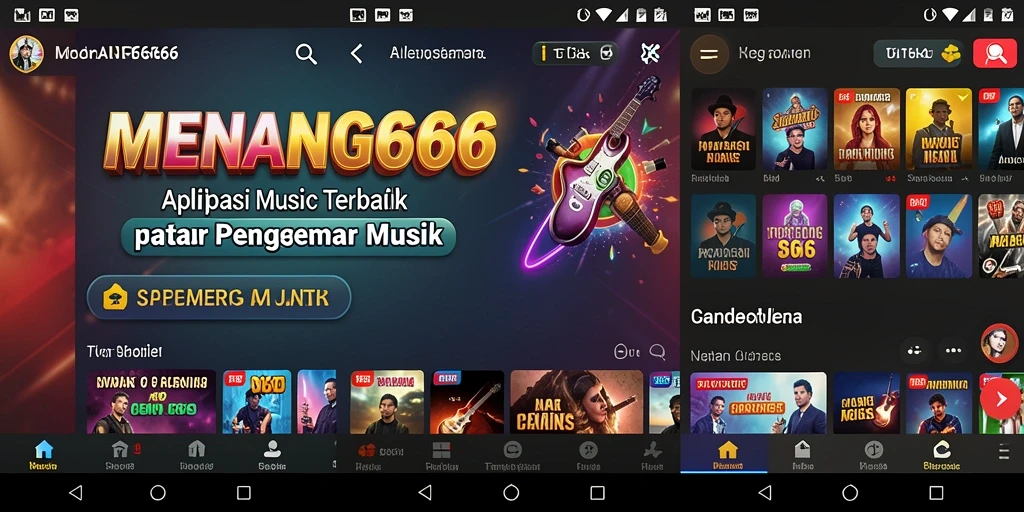 Screenshot menunjukkan gameplay seru dalam aplikasi musik MENANG666.