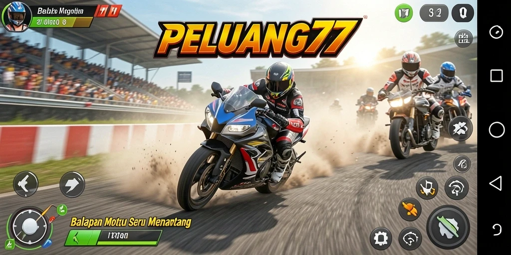 Gameplay balapan motor yang mendebarkan di PELUANG77.
