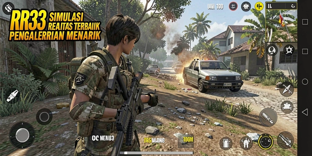 Tampilan gameplay menarik dari game simulasi RR33 yang penuh aksi.