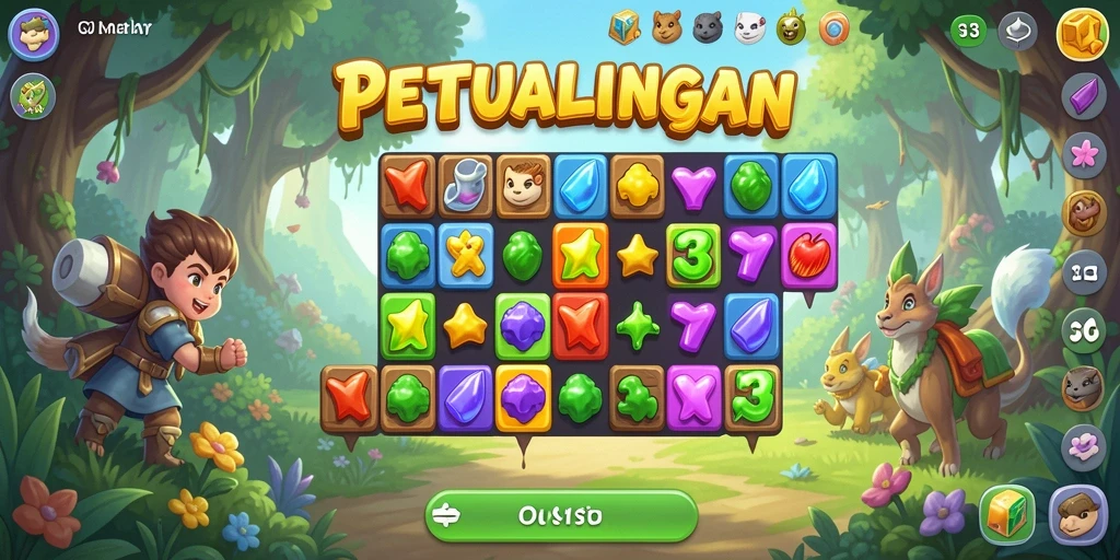 Screen utama S13 menampilkan gameplay Match-3 yang seru dan interaktif.