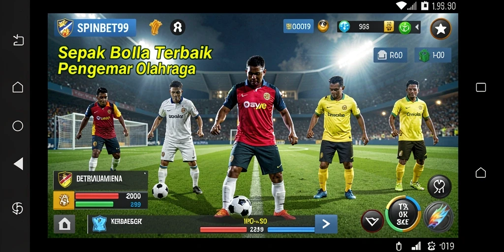 Tampilan gameplay menarik dan seru dari SPINBET99 dalam pertandingan sepak bola.