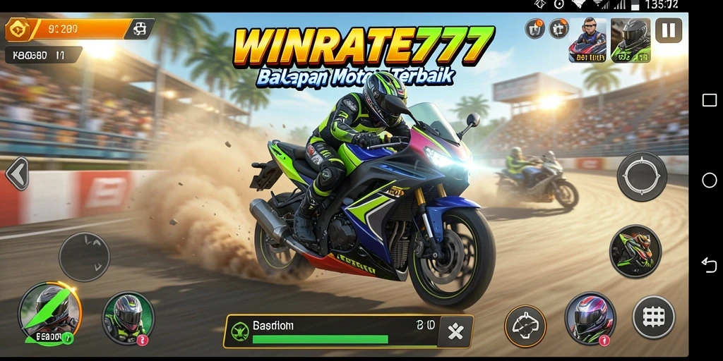 Gameplay seru balapan motor di WINRATE777 dengan aksi mendebarkan.
